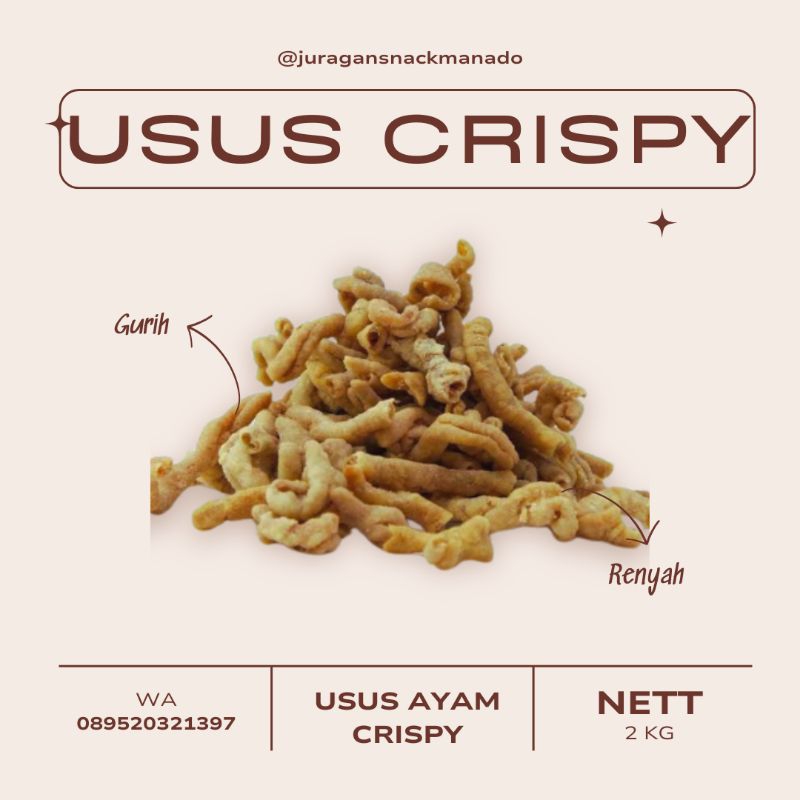 USUS CRISPY / USUS KRISPY KEMASAN 500GR / USUS GORENG / USUS AYAM CRISPY
