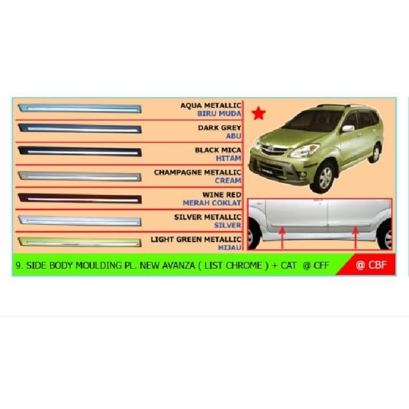 Lis body Avanza Xenia 2005-2011 Lis chrome