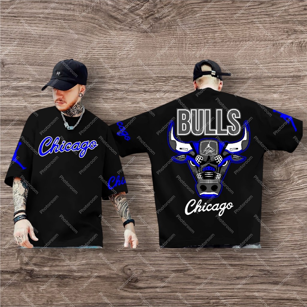 Kaos Pria Motif " Kepala Banteng ( CHicago )"