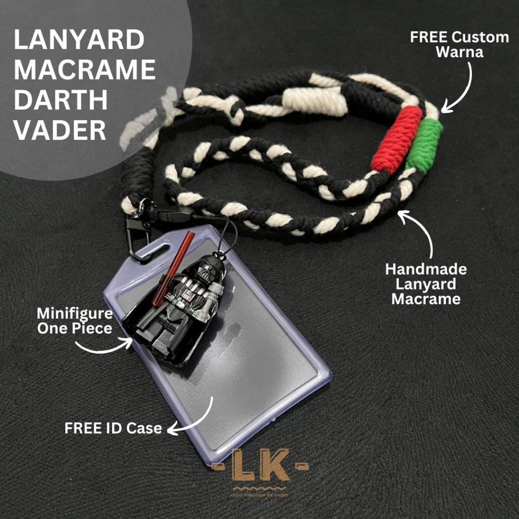 

lanyard macrame darth vader/ bahan handmade (Id Card/ Name Tag/ Card Holder/ Macrame/ Star Wars/ Darth Vader)