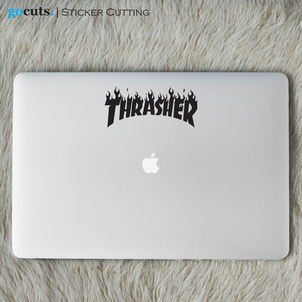 

Stiker Laptop Thrasher Cutting Sticker Custom