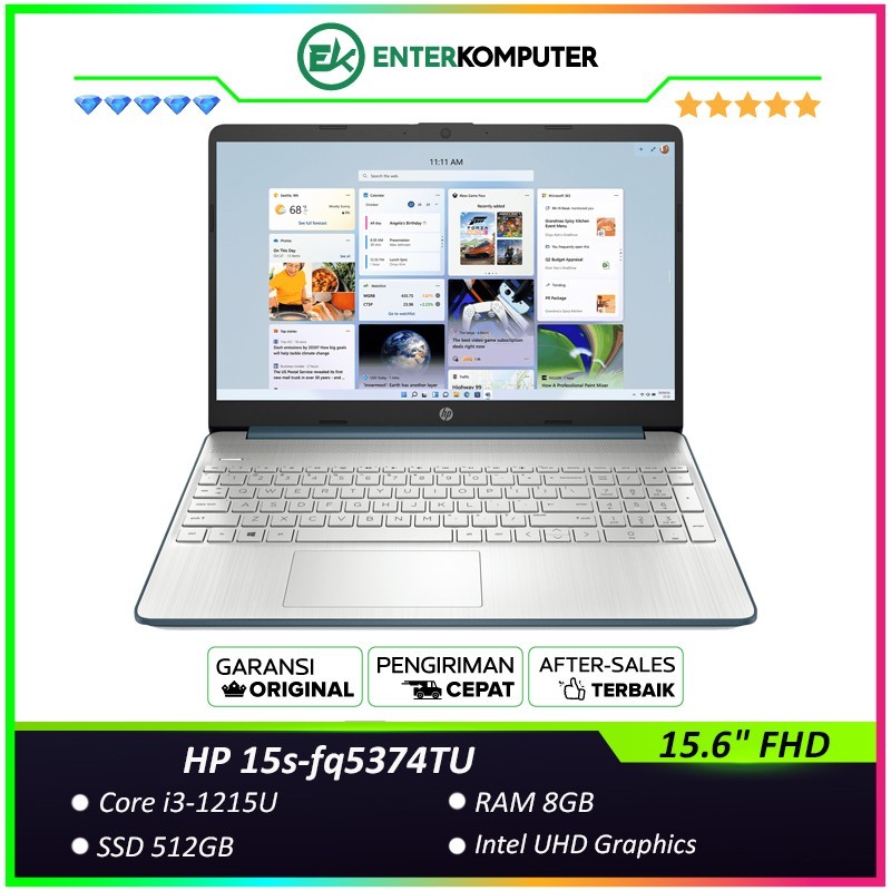 HP 15s-fq5374TU - Core i3-1215U RAM 8GB 15.6" FHD