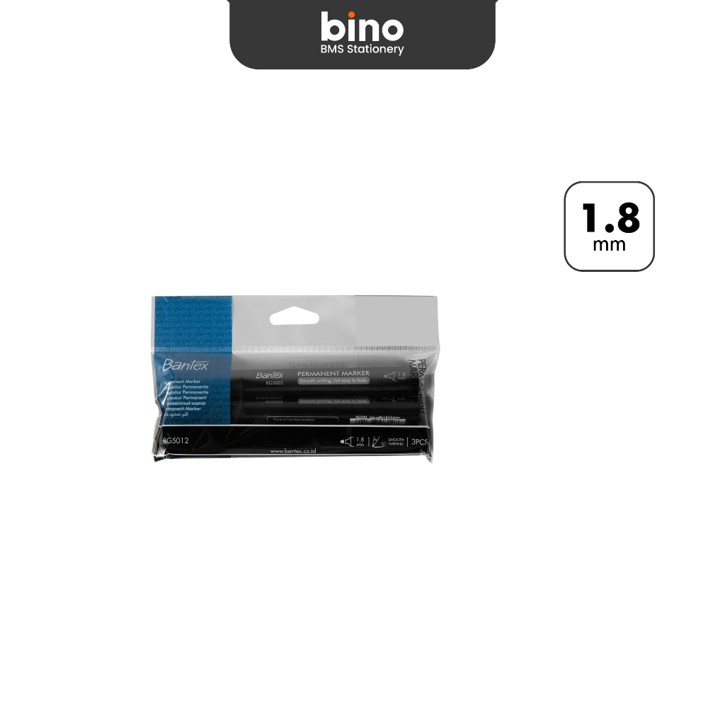 

[BMS Bekasi] Bantex Permanent Marker / Spidol Permanen Tip 1.8mm Tidak Bisa Dihapus BG5012
