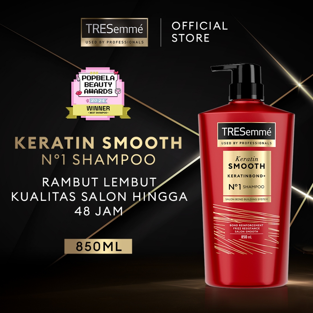 TRESEMME Shampoo Perawatan Rambut Lembut Keratin Smooth Hair Care Dengan Hydrolyzed Keratin Untuk Ra