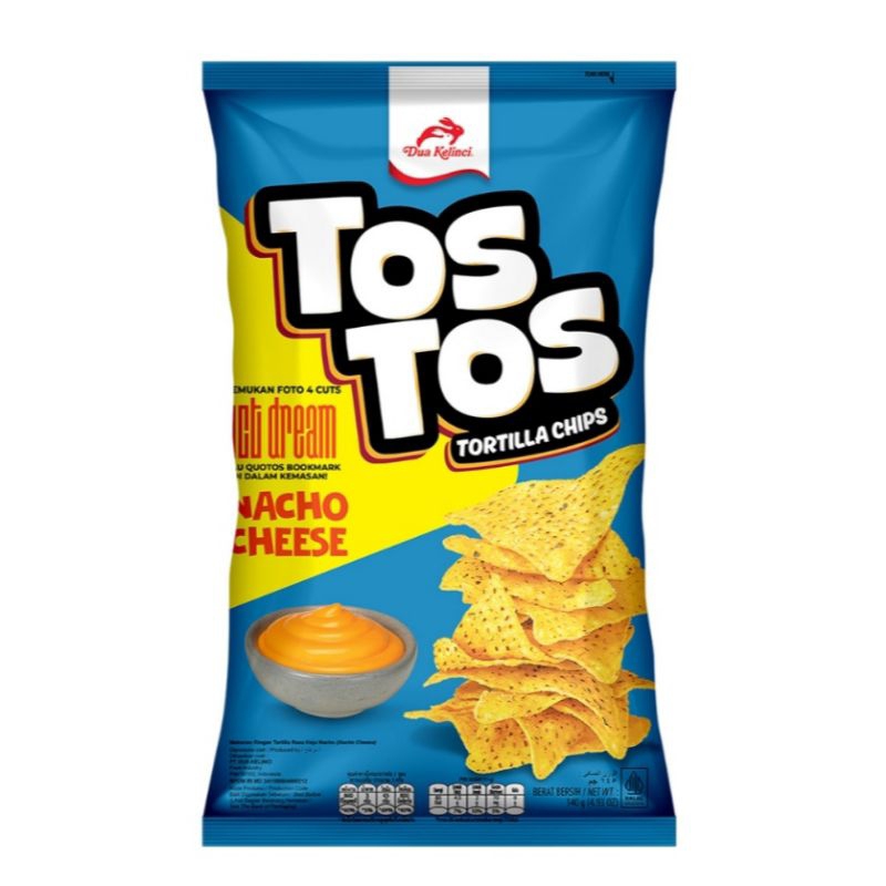 

Tos Tos Tortilla Chips Keripik 145gr / Nacho Cheese / Jagung Bakar