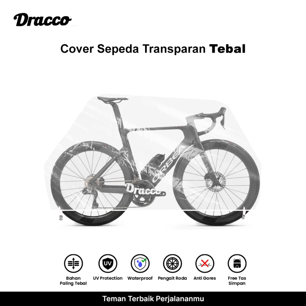 DRACCO sarung sepeda ORBEA cover roadbike transparan tebal waterproof anti debu free tas simpan