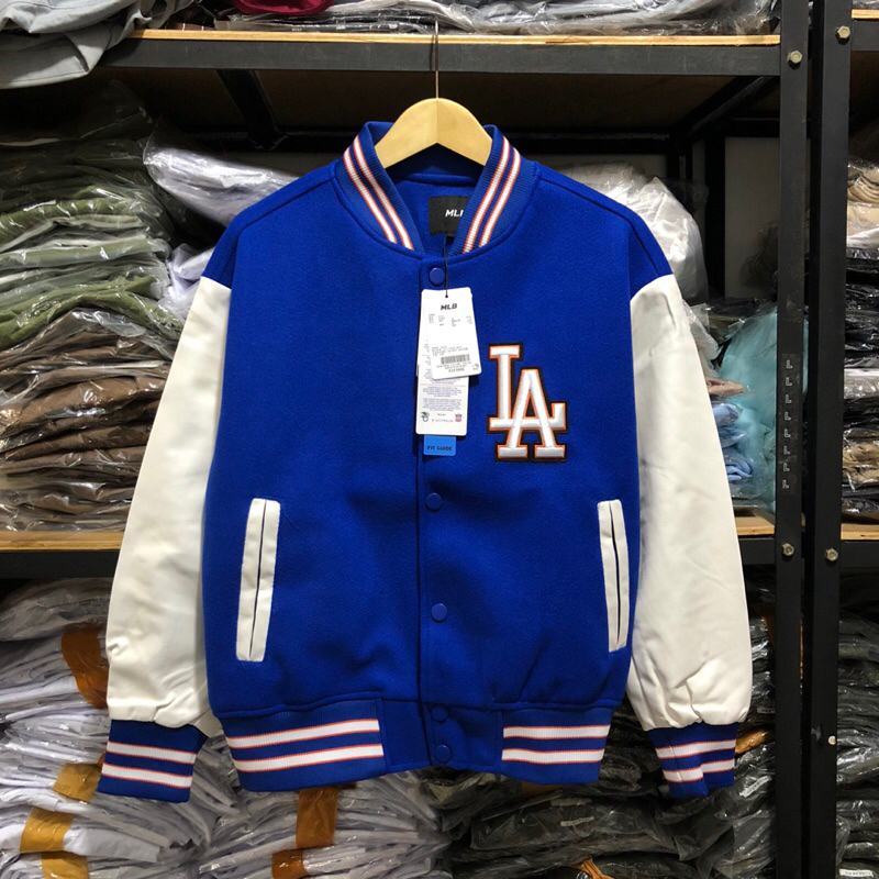 JAKET BASEBALL VARSITY MLB DODGERA BLUE