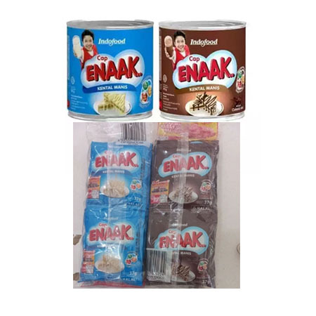 

susu Kental Manis Cap Enak kaleng, sacet