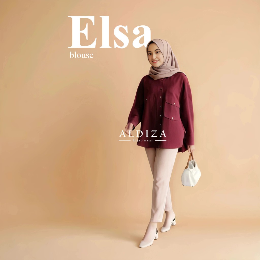 Elsa Blouse Toyobo Blouse Wanita Blouse Hitam Kemeja Hitam Wanita Bluse Wanita Lengan Panjang