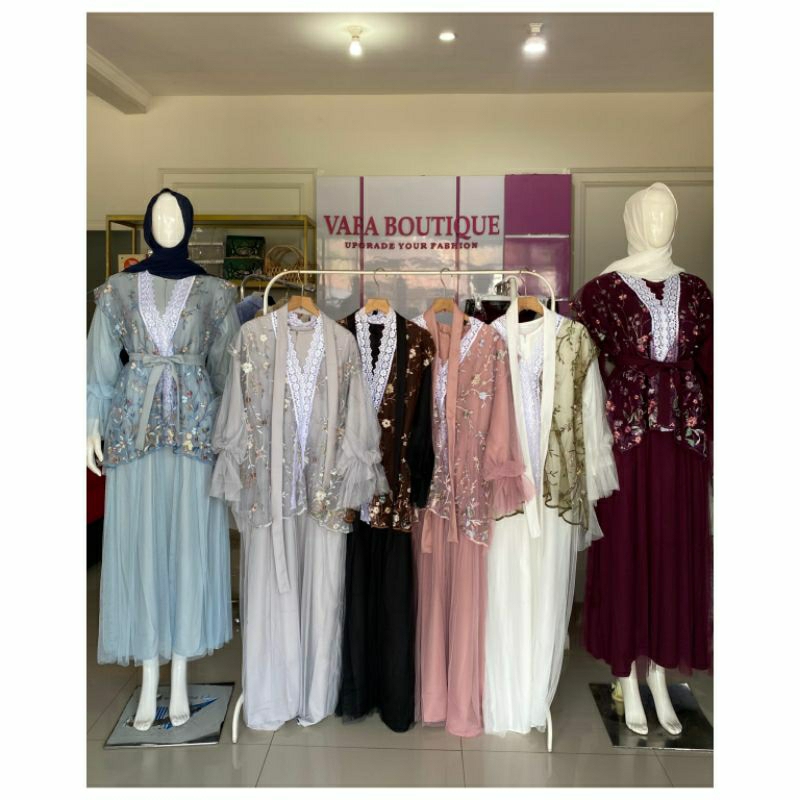 Ready gamis C179 kombinasi vest brukat (brukat lepas pasang)