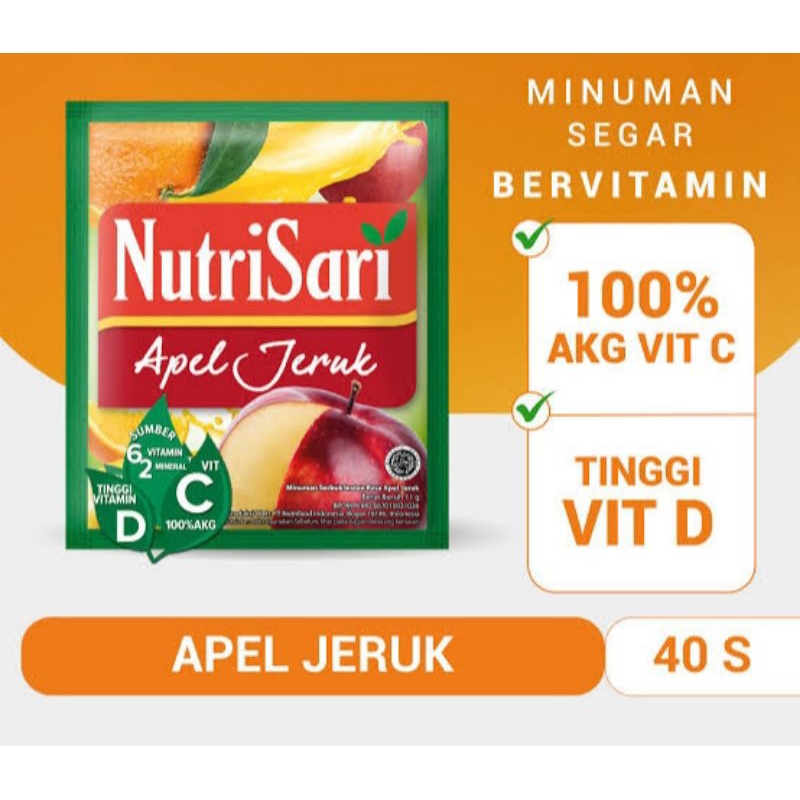 

NUTRISARI APEL JERUK 10 SACHET-MINUMAN SERBUK YANG TINGGI VITAMIN C DAN D