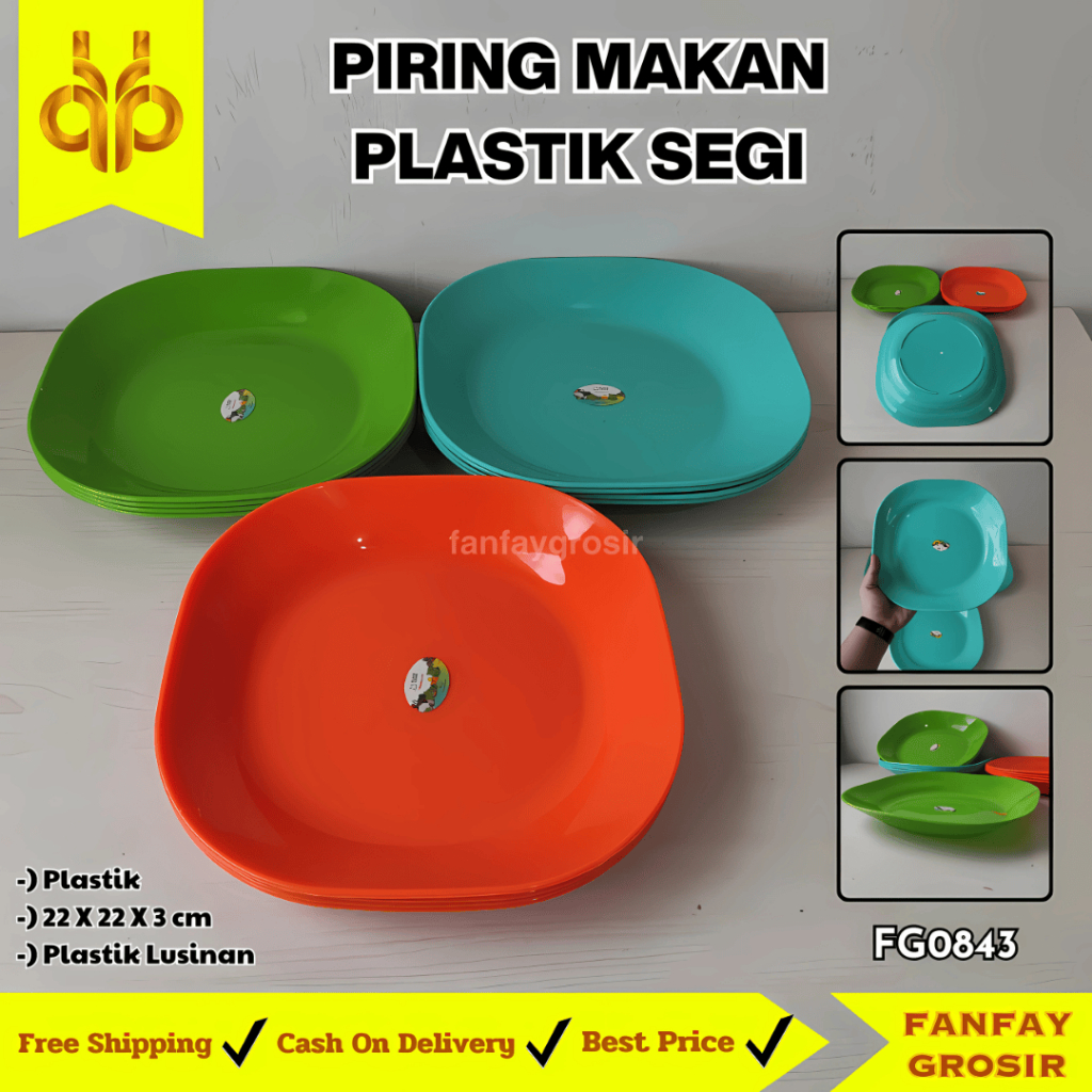 [FG] 12PCS PIRING MAKAN PLASTIK TEBAL BLACK COWS BC843 SERBAGUNA BERKUALITAS TERJANGKAU