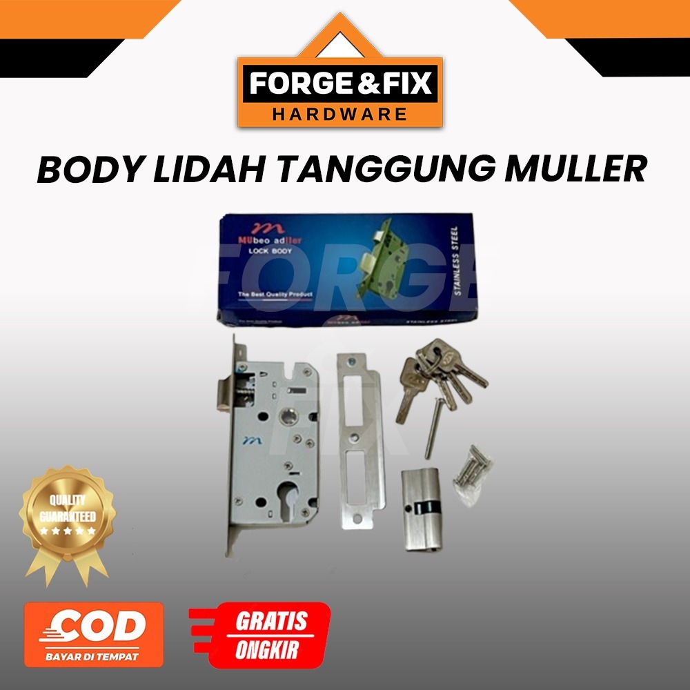 MULLER Body Kunci Biasa Lidah Tanggung Stainless SUS304