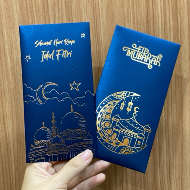 

amplop lebaran idul fitri navy foil gold angpao lebaran eid mubarak