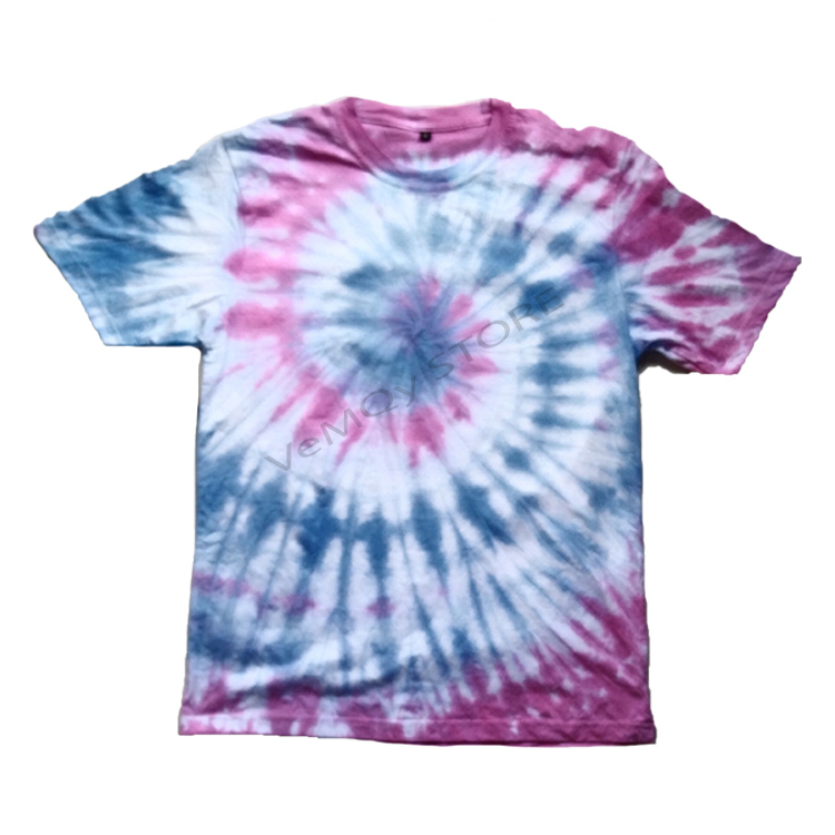KAOS TIE DYE SPIRAL PINK BLUE EFFECT / PRIA / WANITA / LENGAN PANJANG / LENGAN PENDEK / PREMIUM