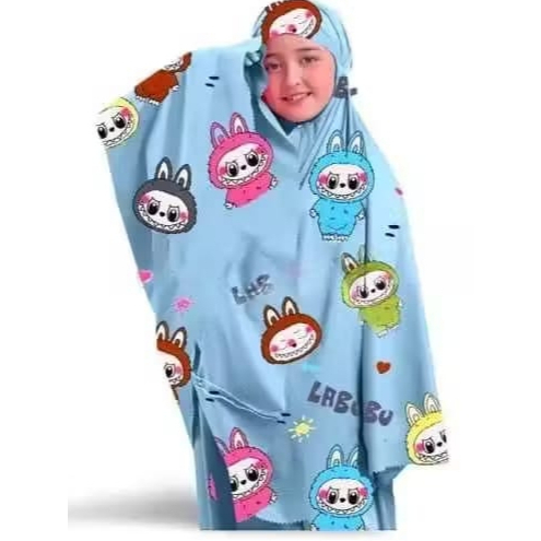 Mukena Anak LABUBU Resleting 6-12thn//mukena anak umur 10 sampai 12// mukena anak perempuan // muken