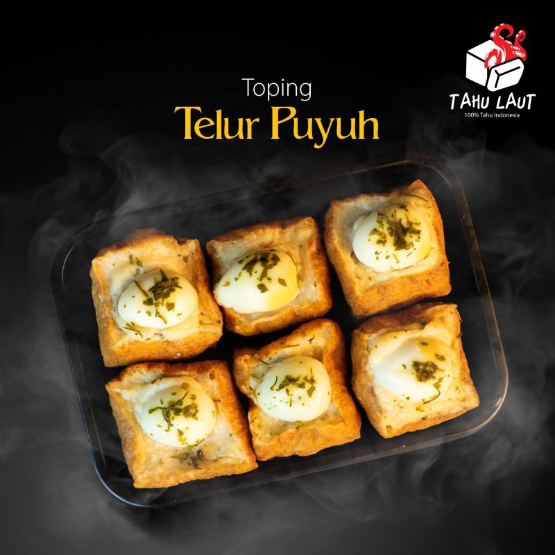 

Tahu Panggang Toping Telur Puyuh