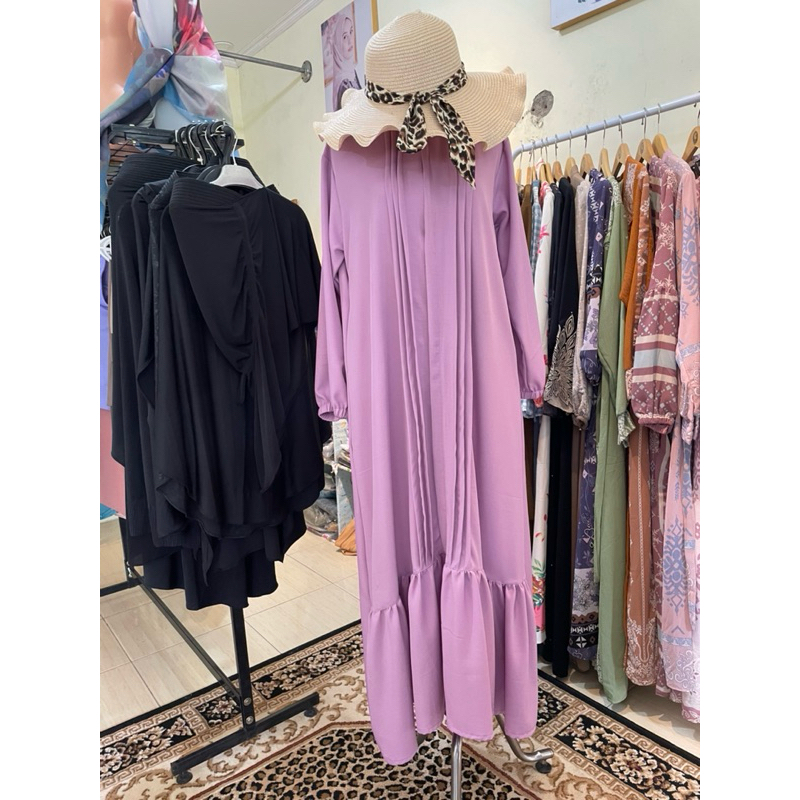 gamis polos lilac