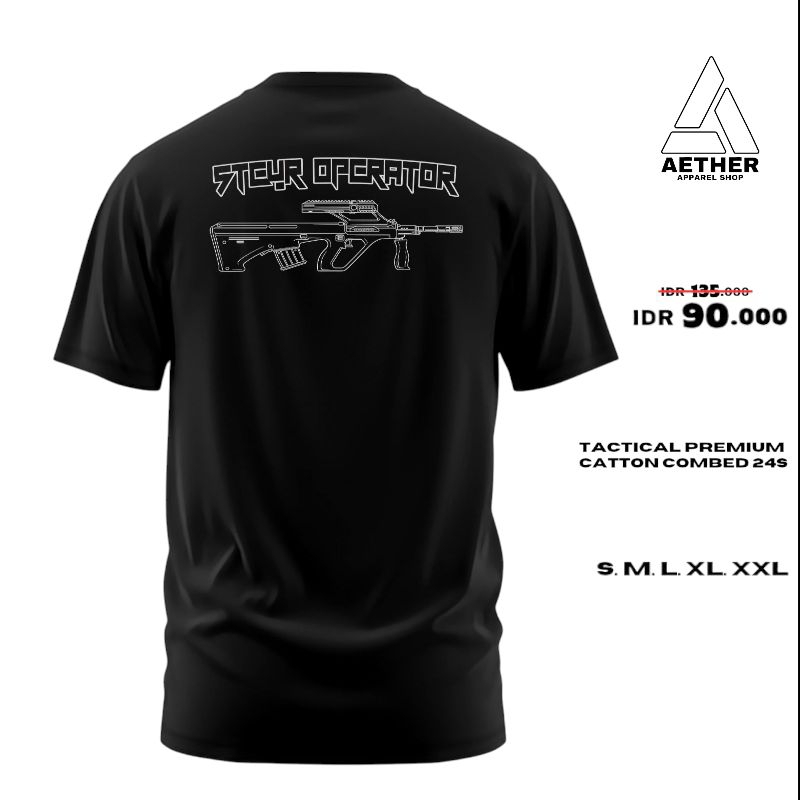 Baju Kaos Tactical | Steyr Operator | Tactical Kaos t shrit