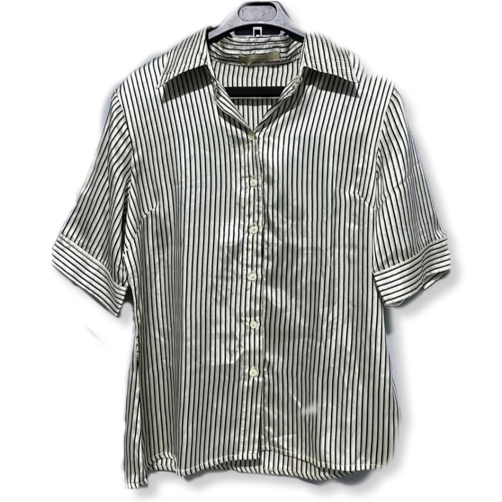 COLE LADIES STRIPE SILVER SHIRT | KEMEJA | FASHION WANITA | JULS
