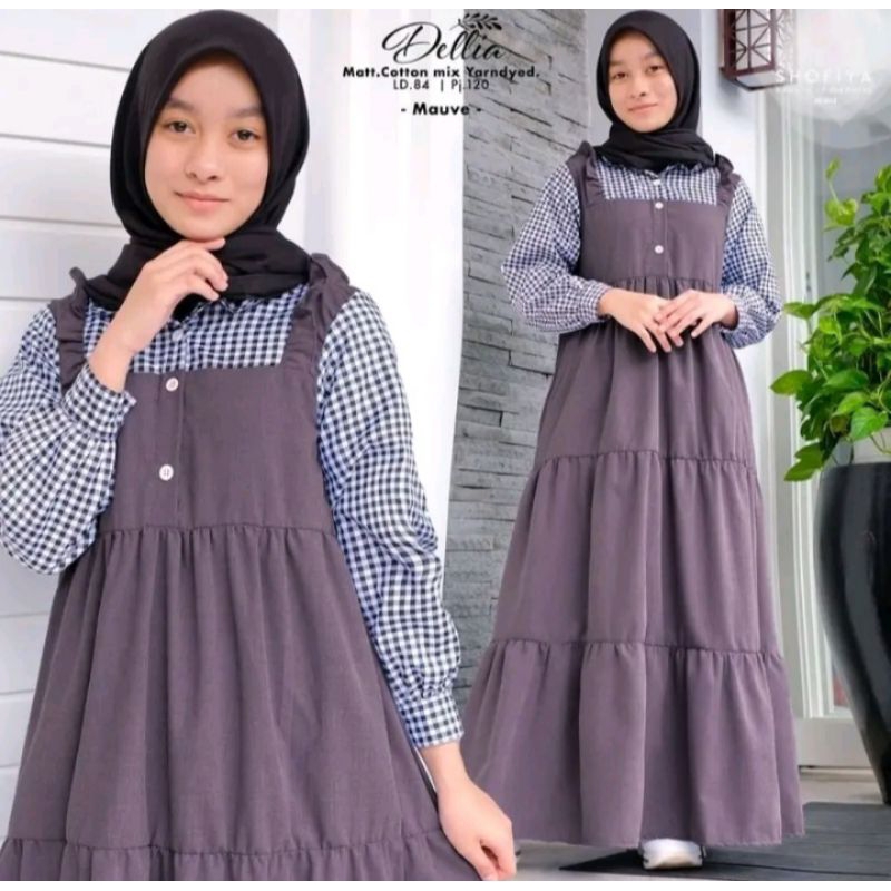 Anak tanggung/Gamis anak Tanggung Delia dress/Gamis remaja ukuran tanggung