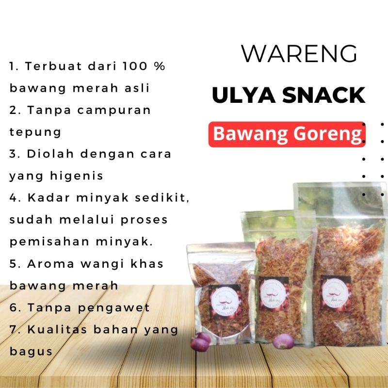 

PREMIUM Bawang Goreng Asli Tanpa Campuran kemasa 100 gram