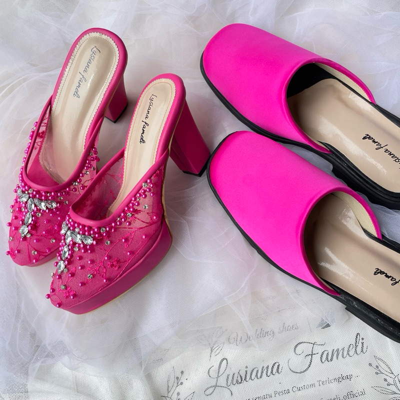 𝒍𝒖𝒔𝒊𝒂𝒏𝒂 𝒇𝒂𝒎𝒆𝒍𝒊 | Sepatu couple pengantin  selop wanita dan pria  sendal sepatu wedding kondangan  he