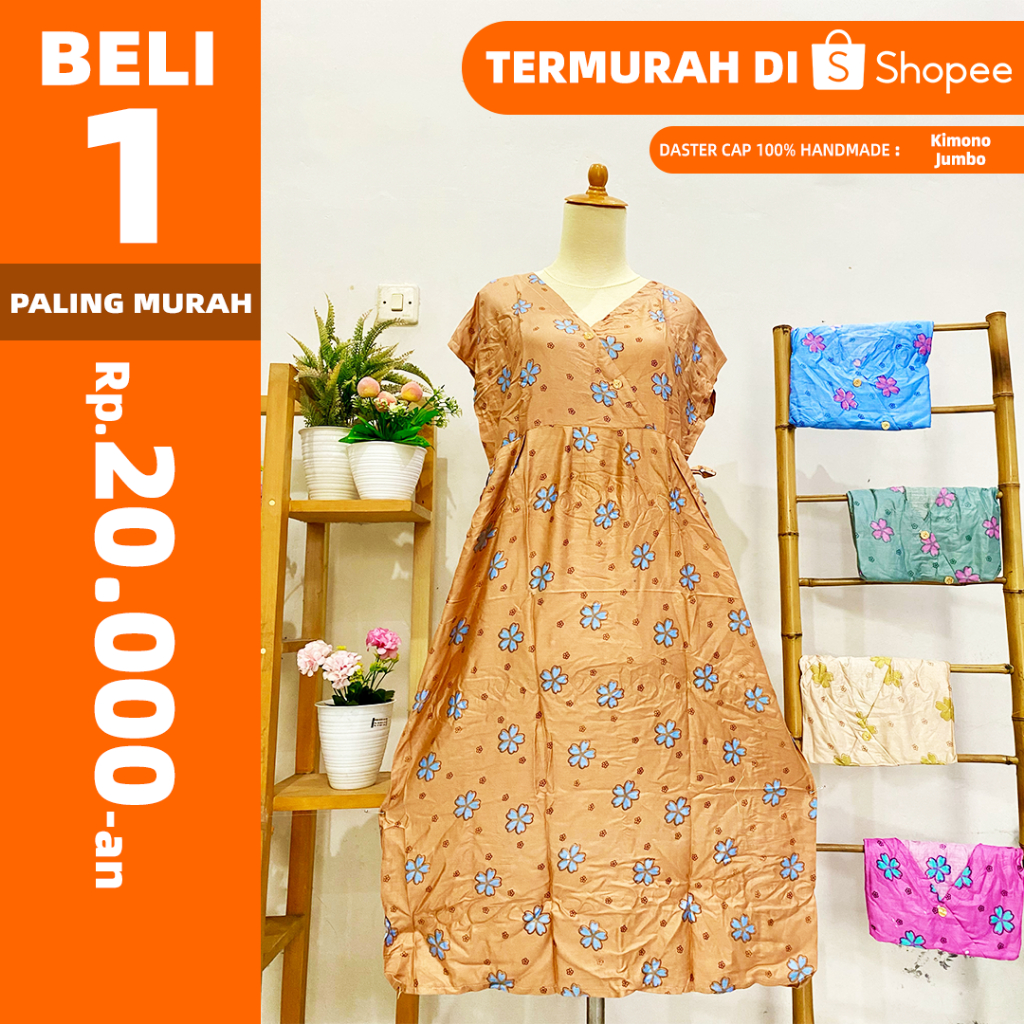 Daster Murah 20rb Daster Kekininan Model KIMONO JUMBO Rayon Katun 100%Handmade Konveksi Pilih Warna