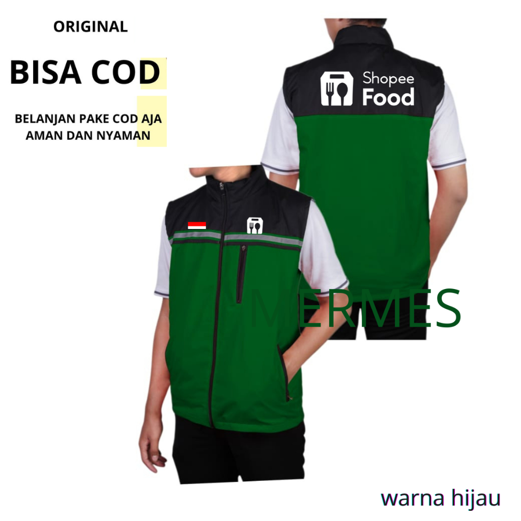 Shopee Driver Rompi Keren Bisa Custom Food Putih - jakey Rompi Outdor Skotlet Terbaru,Murah - Rompi 