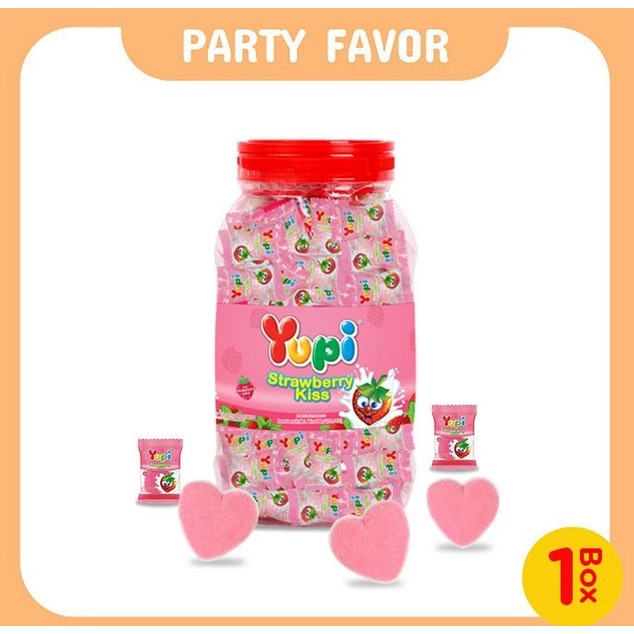 

PERMEN YUPI STRAWBERRY KISS JAR 300GR 1 TOPLES/YUPI TOPLES