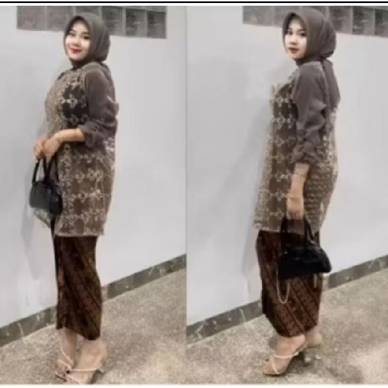 Zize outer brukat organza/baju hari raya,kondangan,wisuda dll/tunik brukat