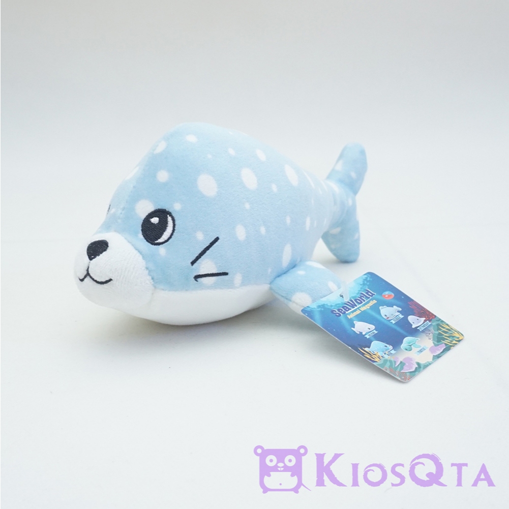 boneka anjing laut seal biru small with magnet