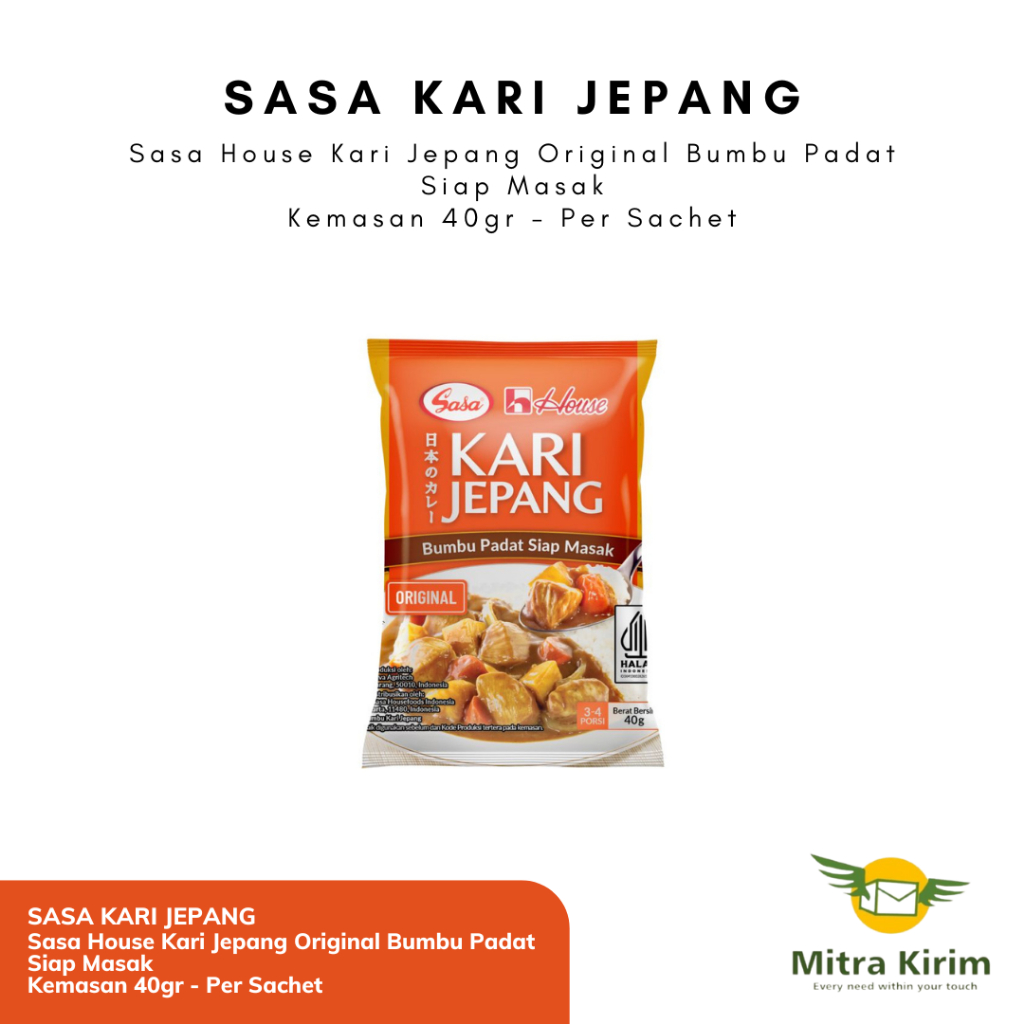 

Sasa House Kari Jepang Original Bumbu Padat Siap Masak Kemasan 40gr - Per Sachet