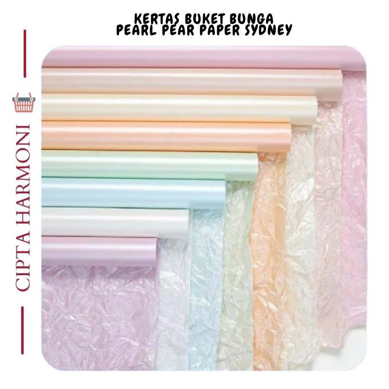 

20 LEMBAR Flower Wrapping Paper Pearl Pear Paper Sydney Cellophane Kertas Buket Bunga Florist KB073
