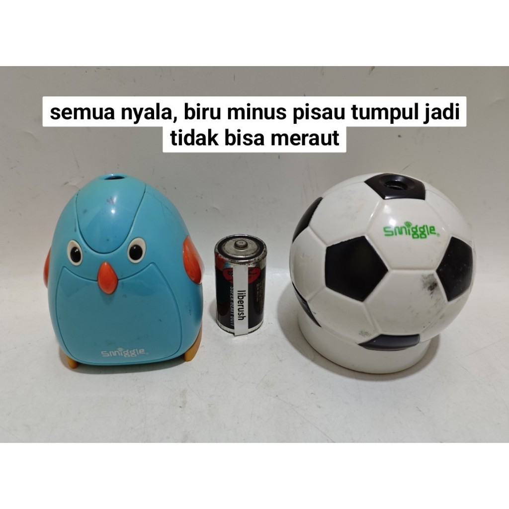 

Set smiggle electric sharpener penguin football ball model rautan elektrik anak peraut pensil atk