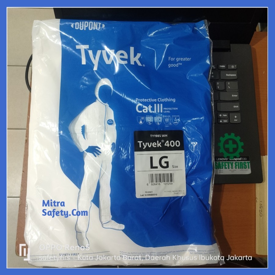 Baju APD Tyvex Dupont / Baju Hazmad Tyvex Dupont Original