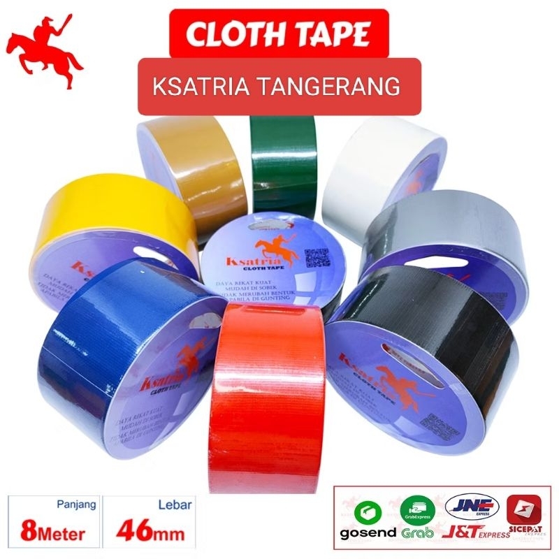 LAKBAN hitam #solasi hitam cloth tape #lakban kain hitam #lakban kain  46x8 meter#lakban kain merah 