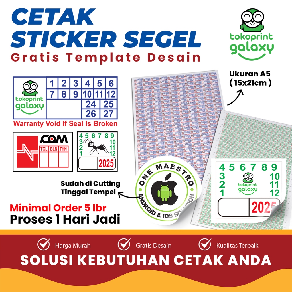 Stiker Segel Garansi Sticker Warranty Pecah Telur