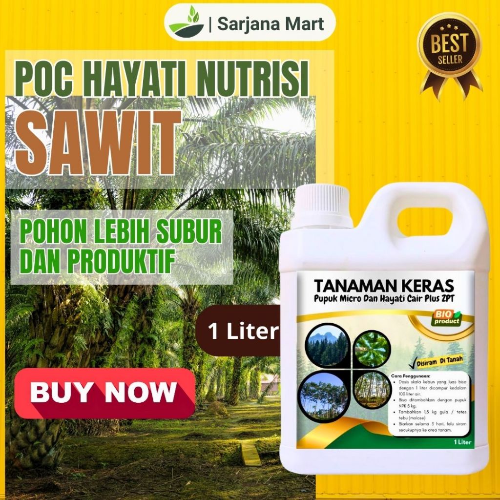 Pupuk Sawit Cair Agar Buah Lebat Berat Yang Bagus Pelebat Booster Organik 1 LITER