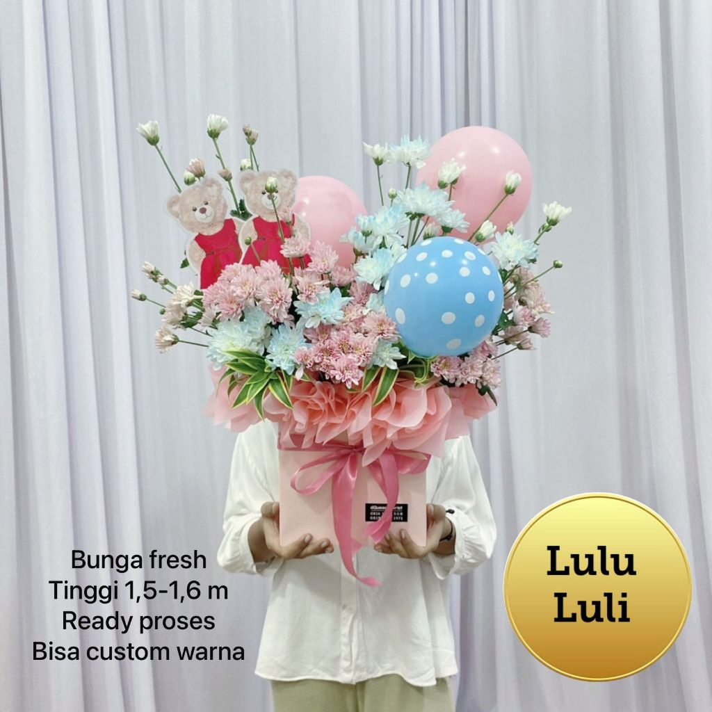 Bunga Box kelahiran / hampers / bunga box baby / buket kelahiran