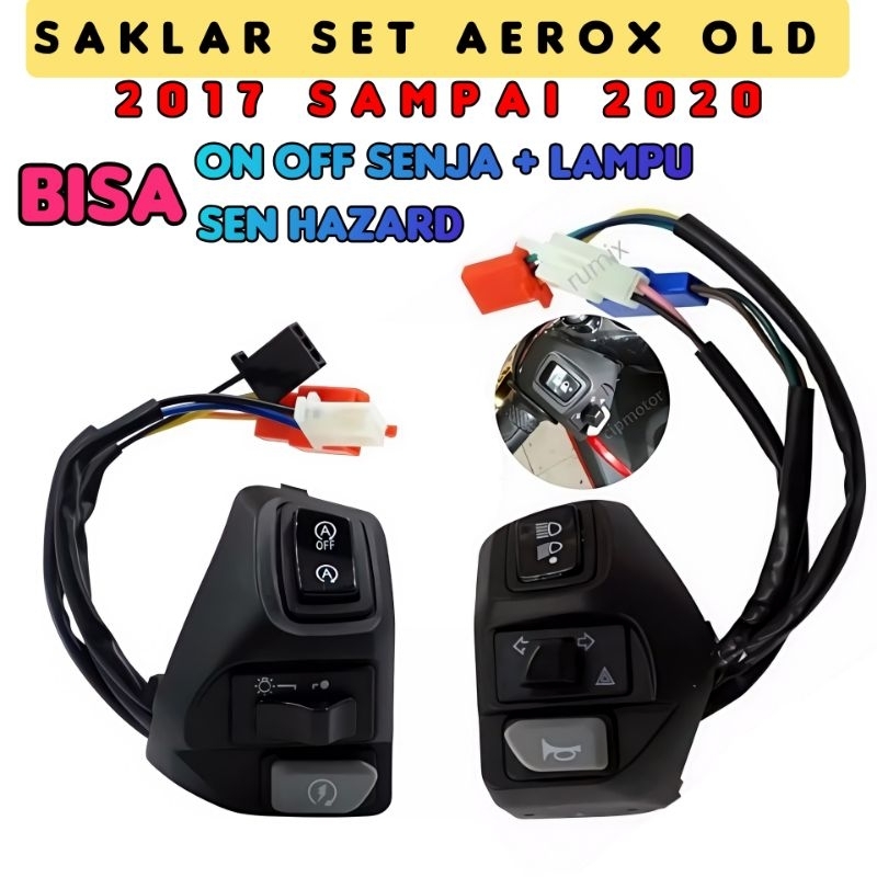 Saklar Aerox Kanan kiri on of lampu Dim dan Hazard Saklar AEROX LAMA 2017 2019 saklar Lampu Hazard