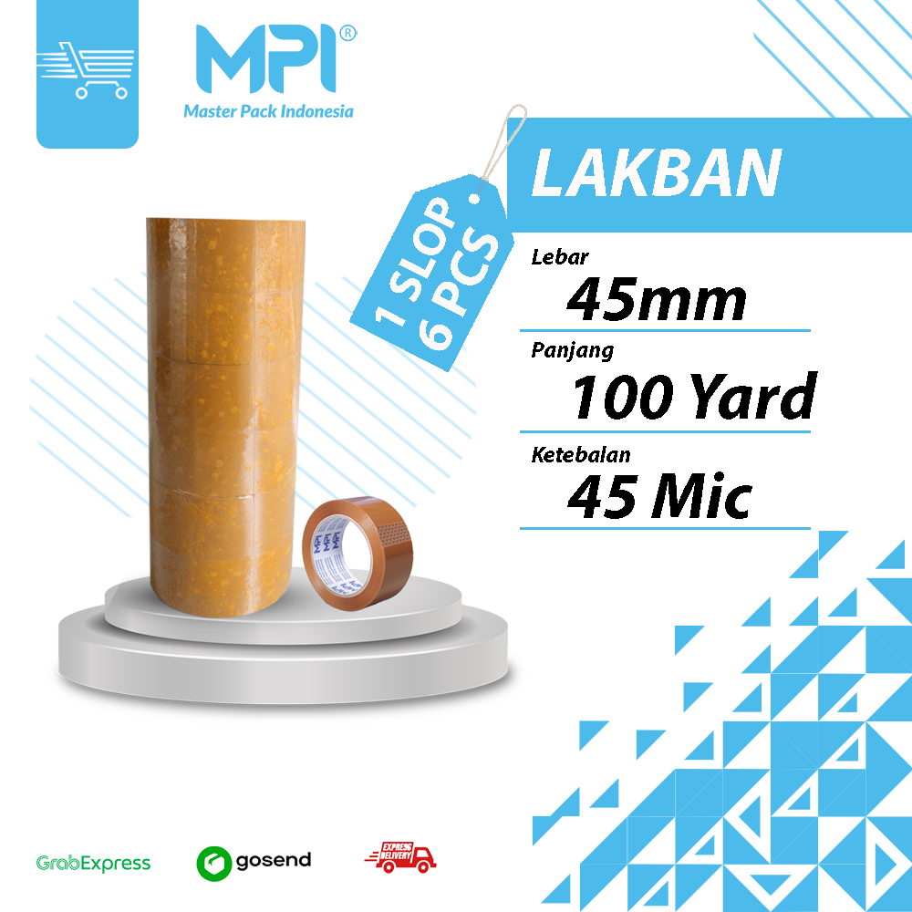 

LAKBAN BENING - LAKBAN COKLAT MPI 45MM X 100 YARD MURAH 1 SLOP ISI 6 PCS RB9