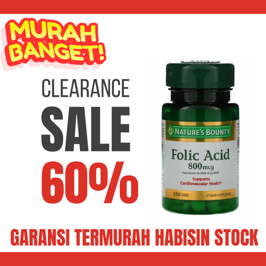 Folic Acid 800 mcg Nature's Bounty 250 tablets