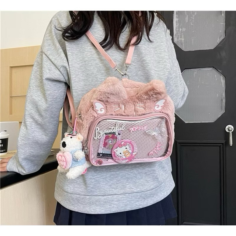 Tas Ransel Wanita Kecil Tas Gendong Cewek Bulu Shoulder ITA Bag BN 6443