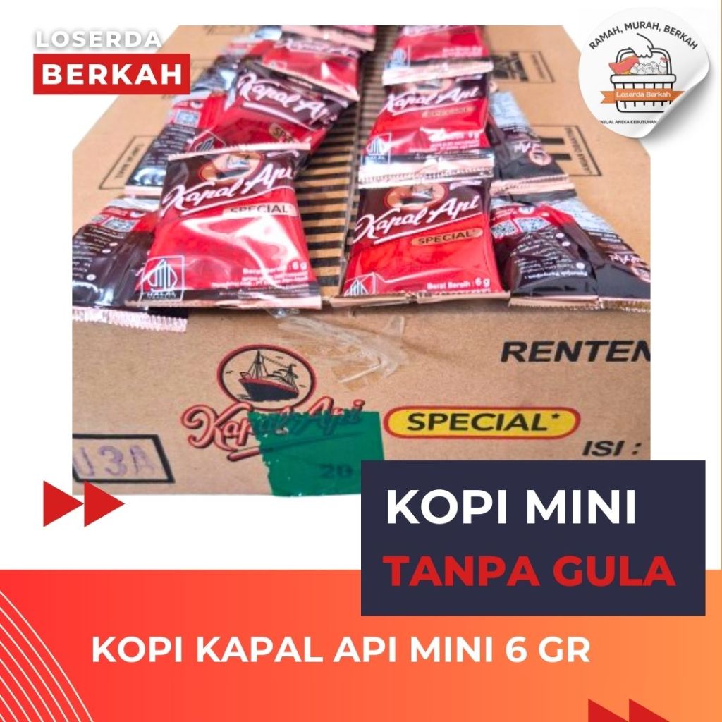 

1 Dus - Kopi Kapal Api Special Mini Tanpa Gula 6 Gram (1 Dus Isi 20 Rtg)