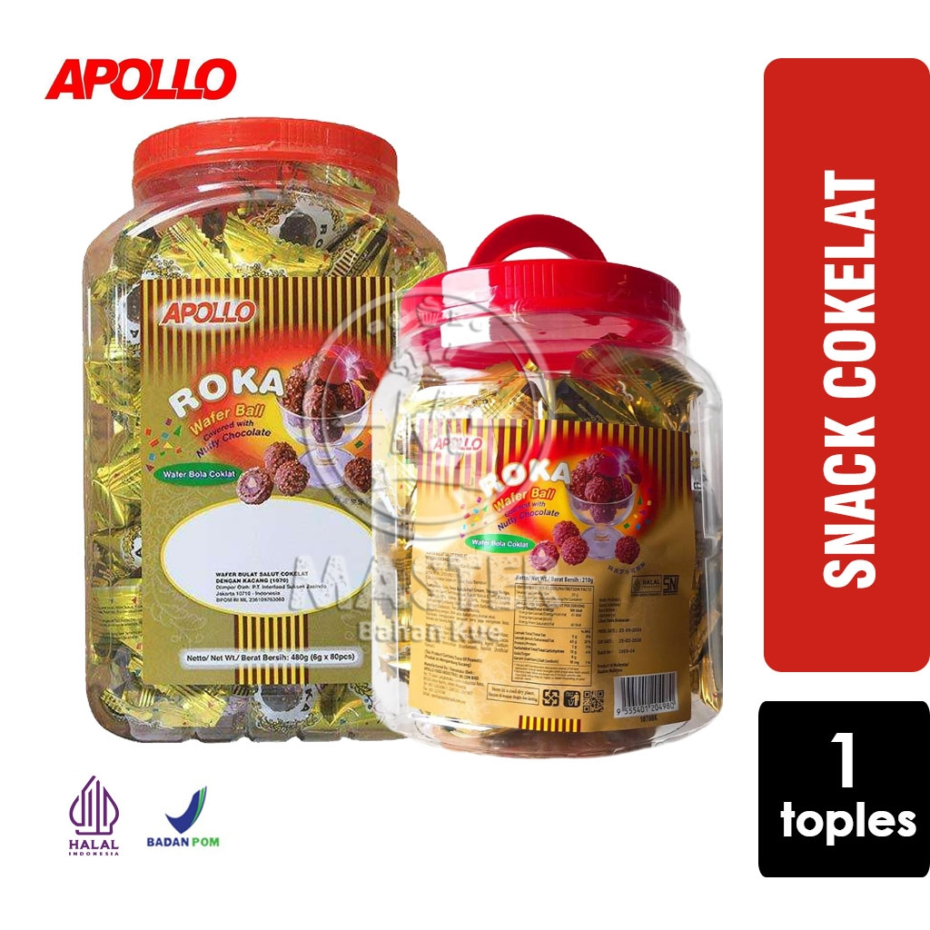 

Roka Snack Bola Wafer Cokelat / APOLLO ROKA WAFER BALL CHOCOLATE [1 Toples]