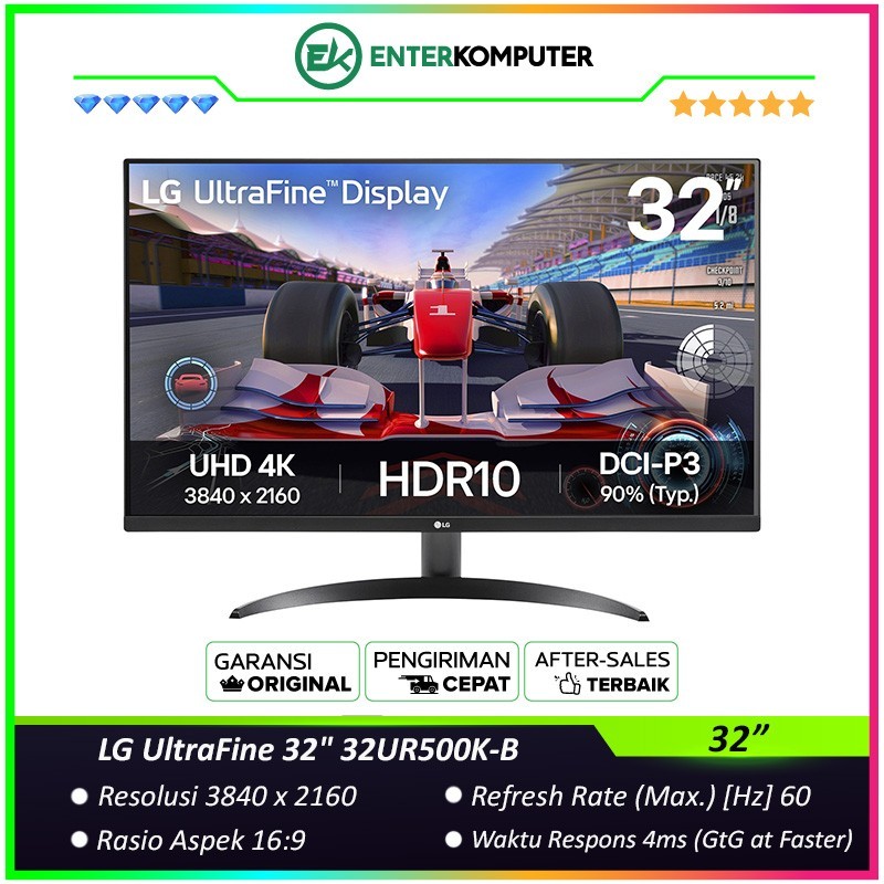 LG UltraFine 32" 32UR500K-B 4K UHD HDR10 Monitor Built-In Speakers / Monitor 32 inch