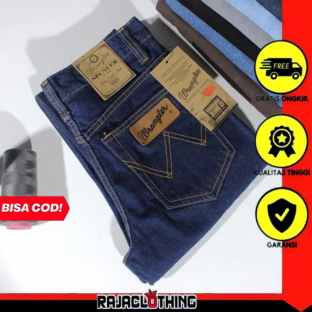 RCL - Celana Jeans Model Standar Regular Wrangler Pria - Navy Dark Blue (28-38)