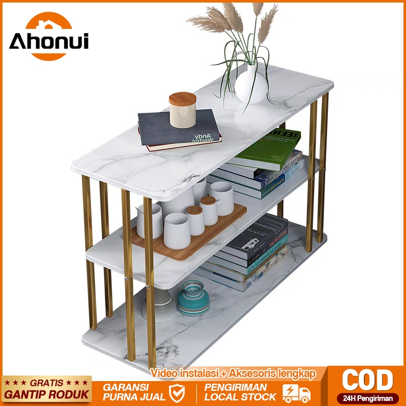 ⭐3 Tahun Garansi&60cm⭐Meja Sofa Meja Samping Sofa Meja Sudut Ruang Tamu Marble Side Table  Warna Put