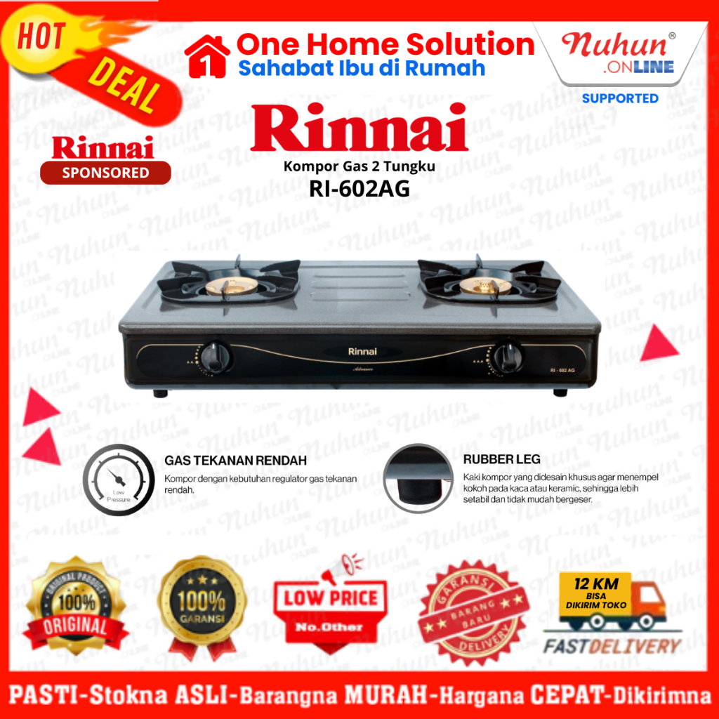 Rinnai Kompor Gas 2 Tungku 602 AG